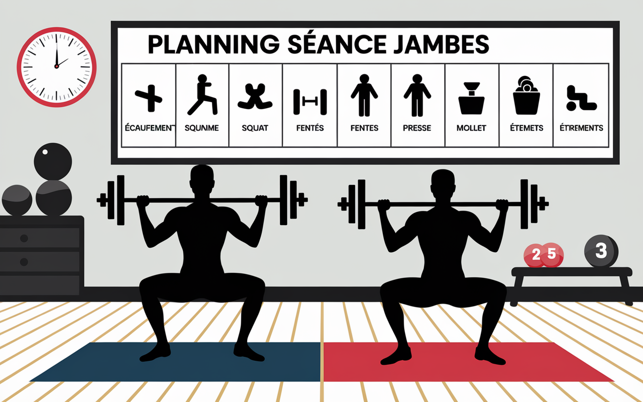 planning séance musculation jambes femme salle
