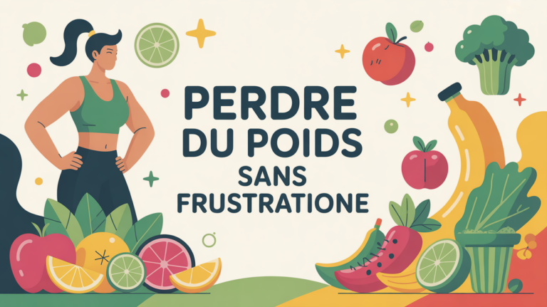 Perdre du poids sans frustration scène bien-être et aliments sains