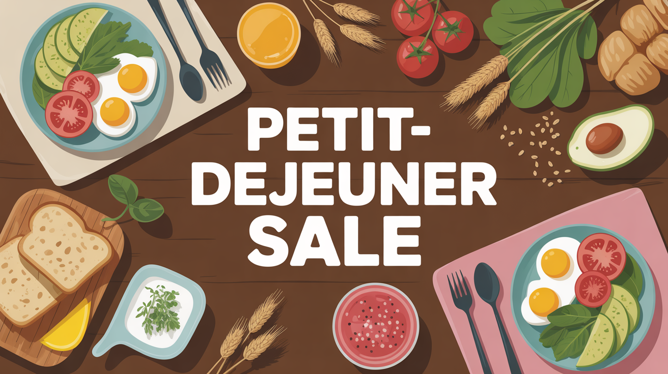 Petit-déjeuner salé avec oeufs, pain complet, avocat et yaourt, ambiance énergique