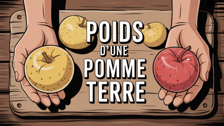 Main avec pommes de terre calibres sur planche, poids visible