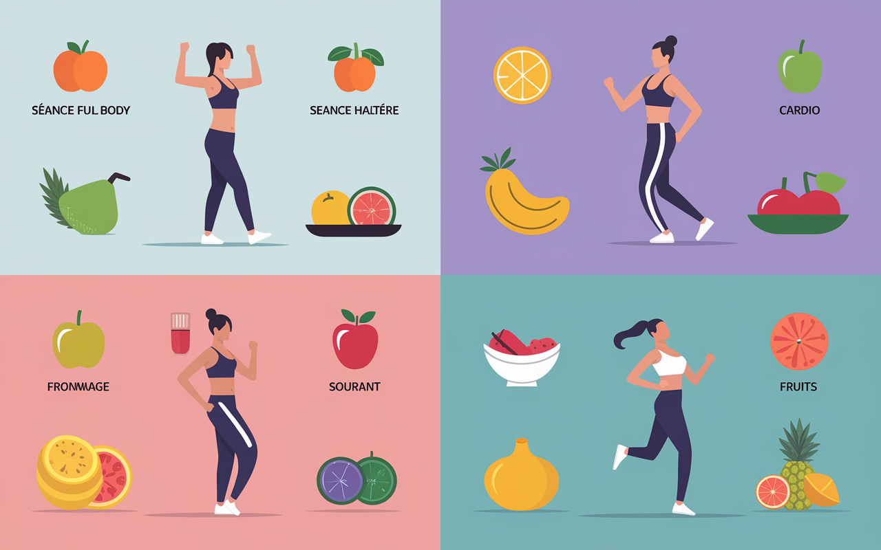 préparation physique 2x/semaine exercices cardio alimentation
