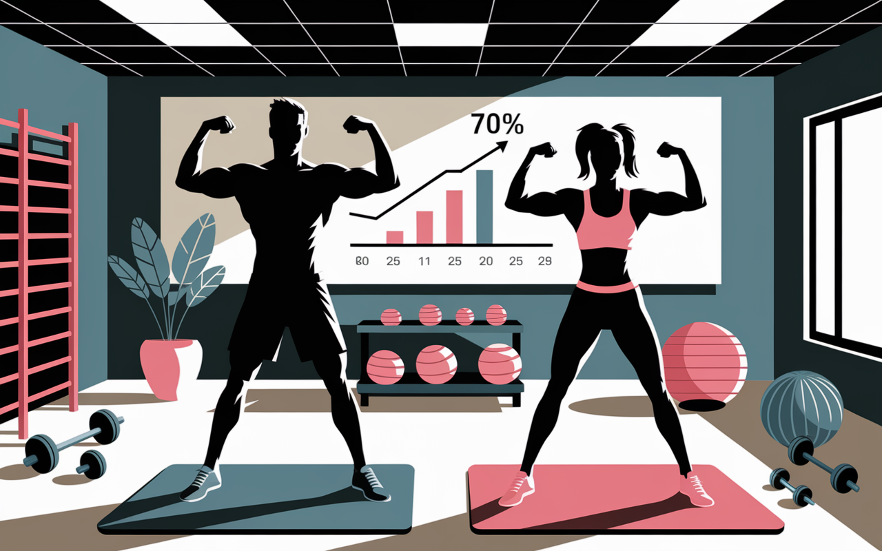 préparation physique 2x/semaine musculation homme femme 70%