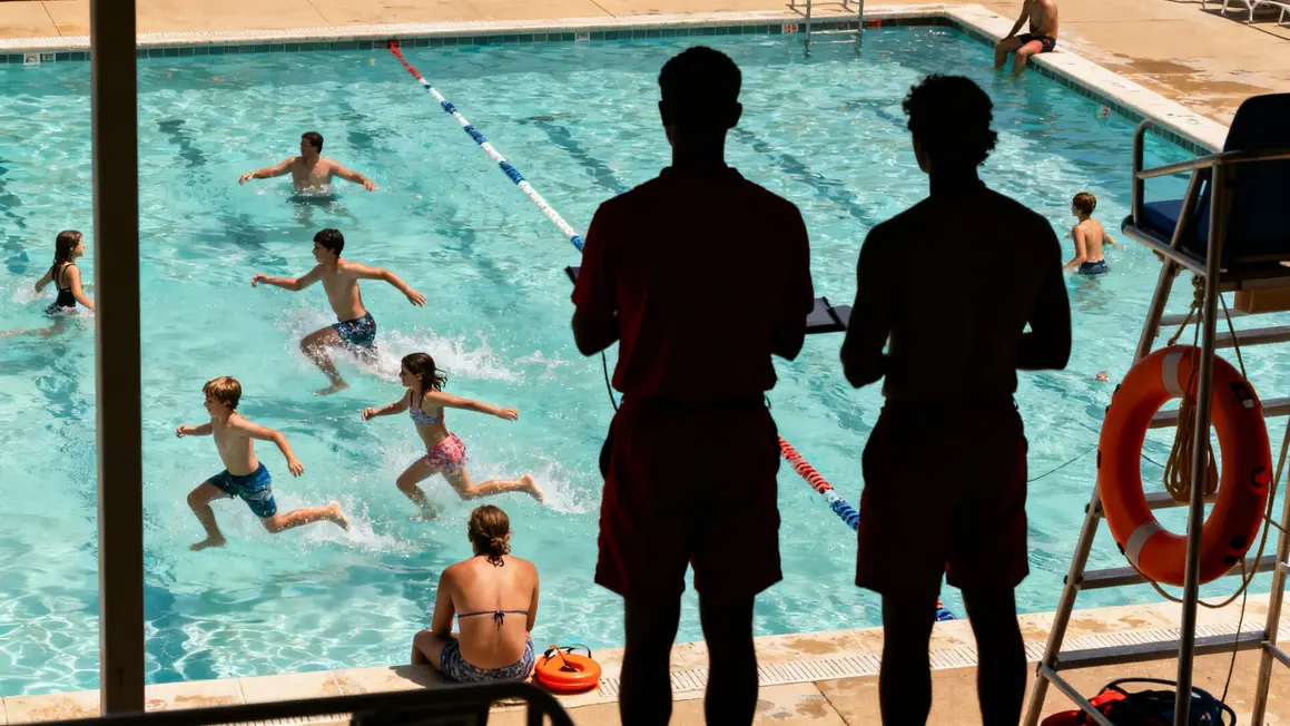 maitres nageurs surveillent piscine contexte familial