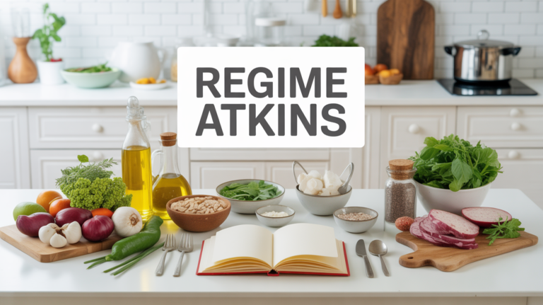 Table stylisée aliments Atkins low carb menus PDF