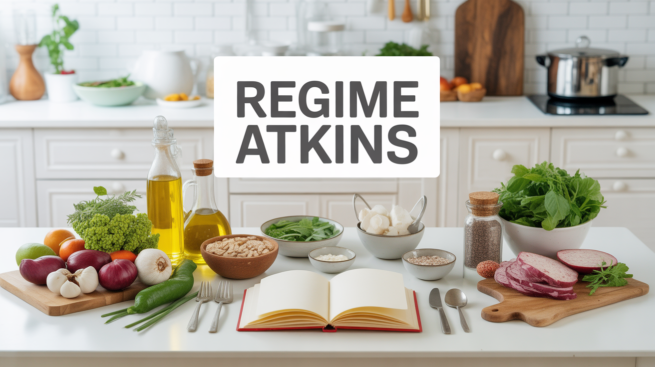 Table stylisée aliments Atkins low carb menus PDF