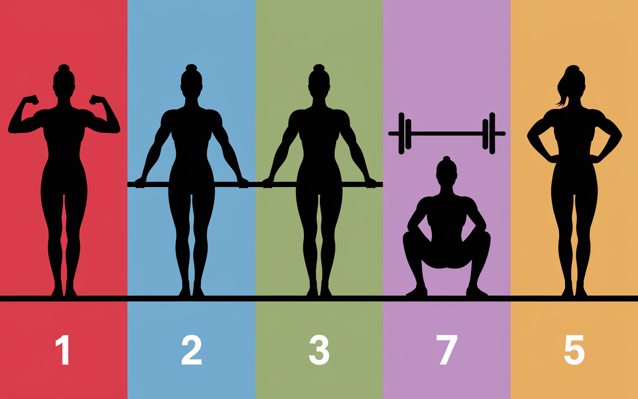 split 5 jours routine musculation visuelle