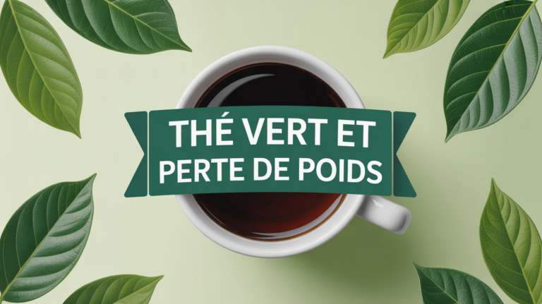 the vert perte de poids tasse sur table feuilles
