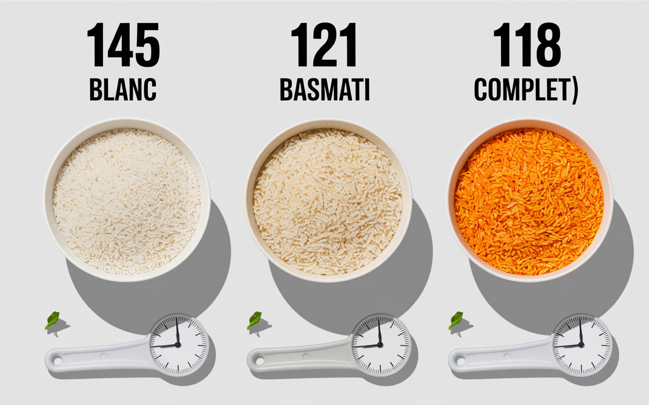 tableau calories du riz cuit comparatif nutrition