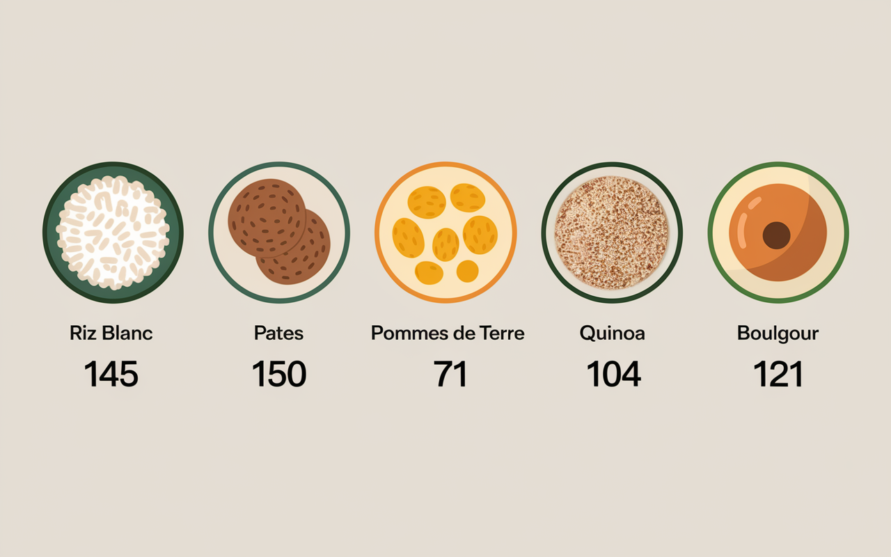 comparatif calories du riz cuit et autres féculents