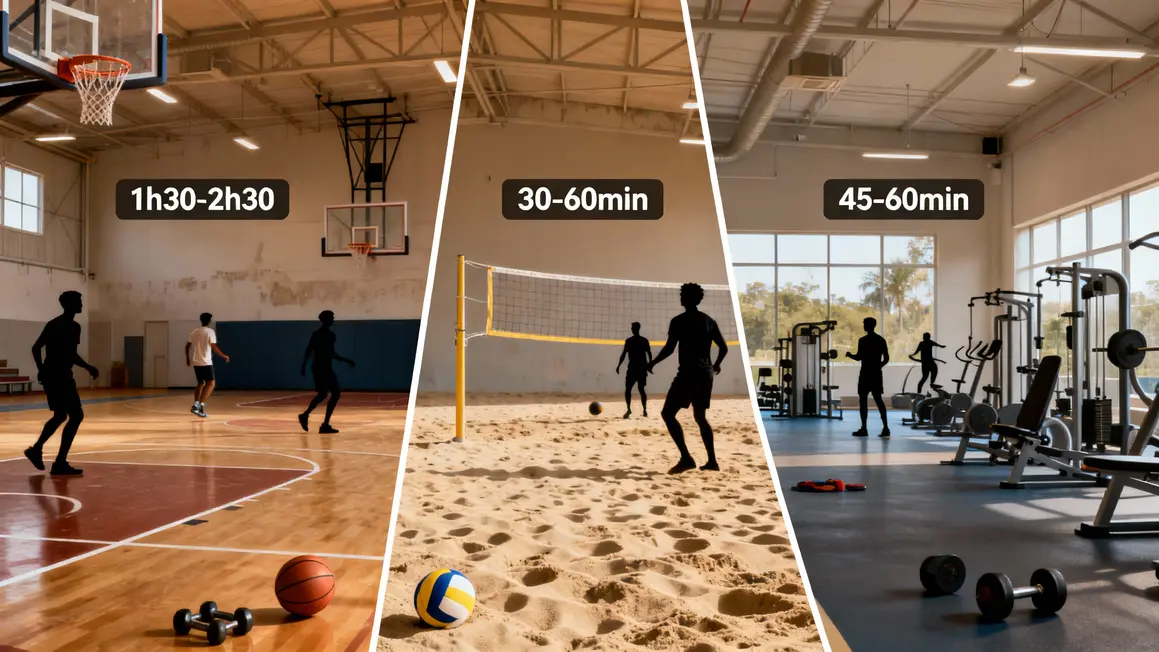 comparatif formats volley durée salle beach loisir