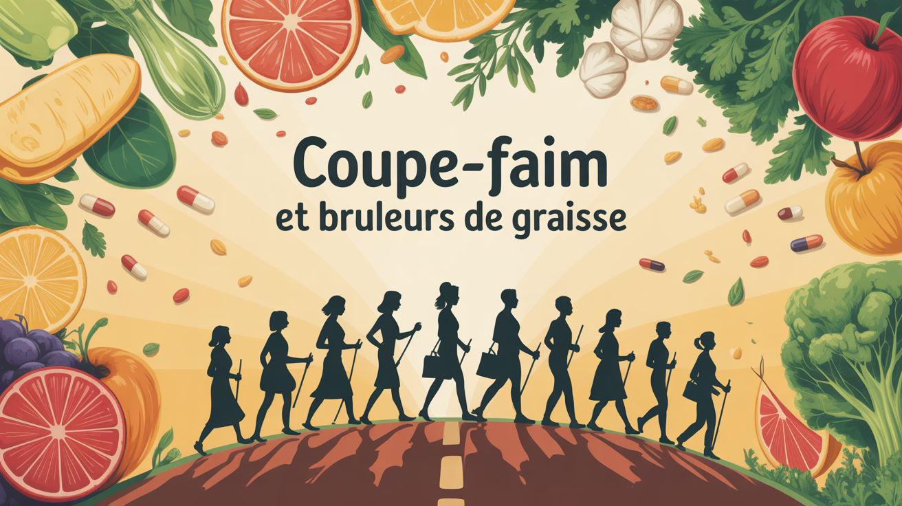 coupe faim puissant et bruleur de graisse silhouettes aliments sains