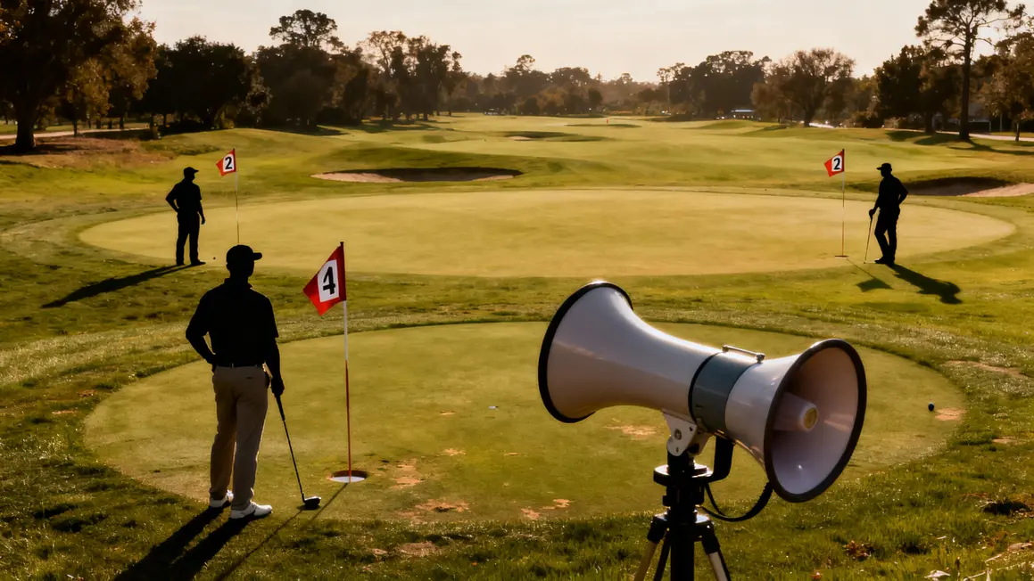 Shotgun golf silhouette megaphone parcours