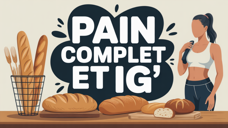 pain complet et baguette sur table, indice glycemique