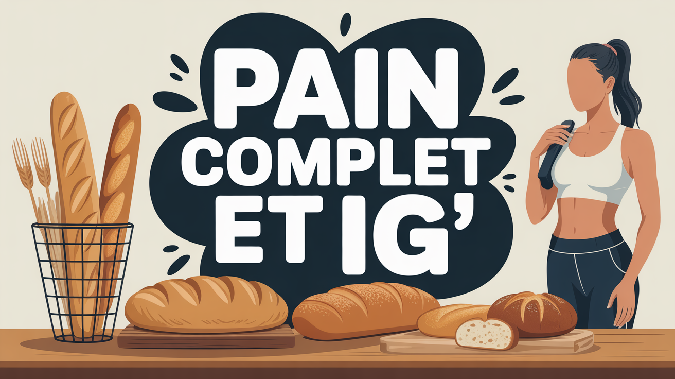 pain complet et baguette sur table, indice glycemique