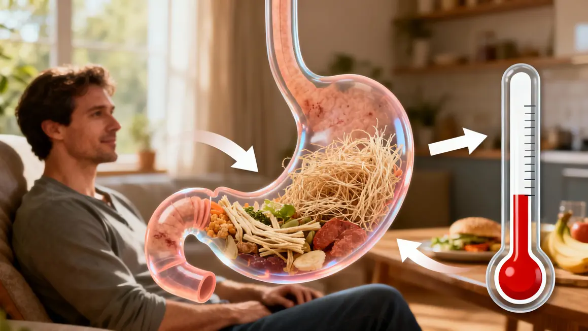 schéma estomac satiété fibres thermogenèse