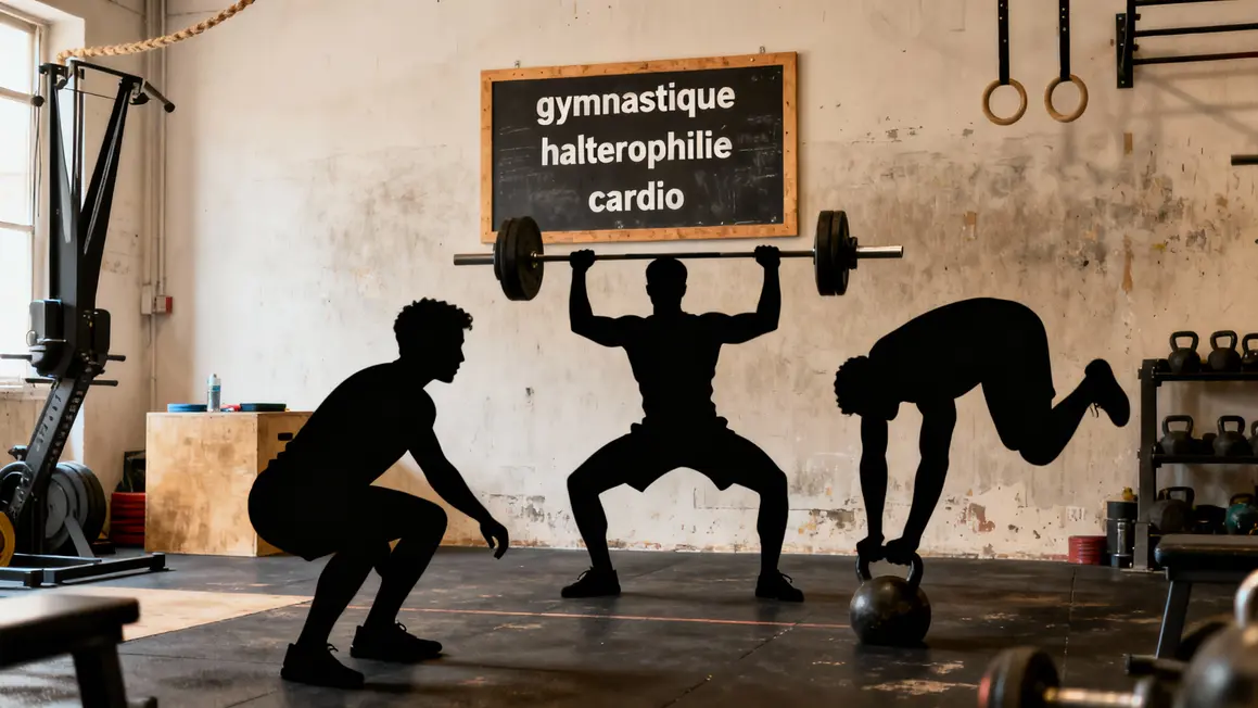 Illustration débutant mouvements Crossfit gym haltérophilie cardio