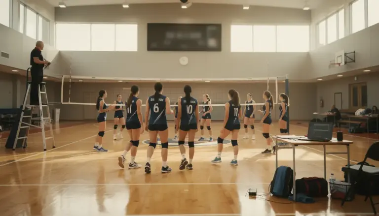 photo gymnase volley logistique chronomètre durée