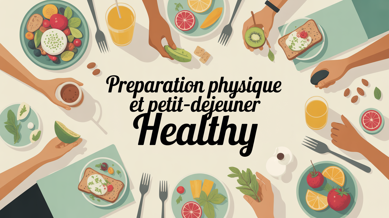 petit dejeuner healthy silhouettes table cuisine