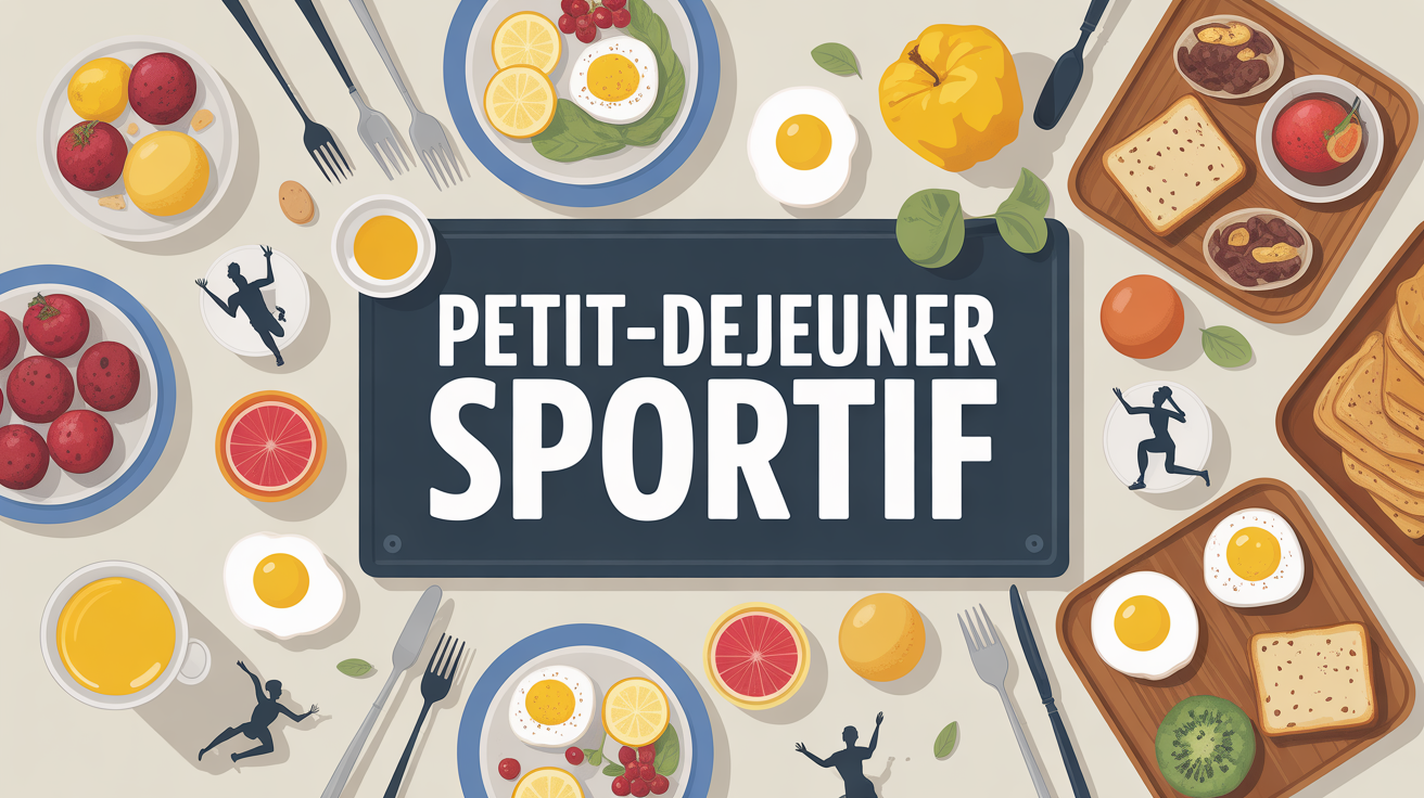 petit dejeuner pour sportif scene matinale illustration