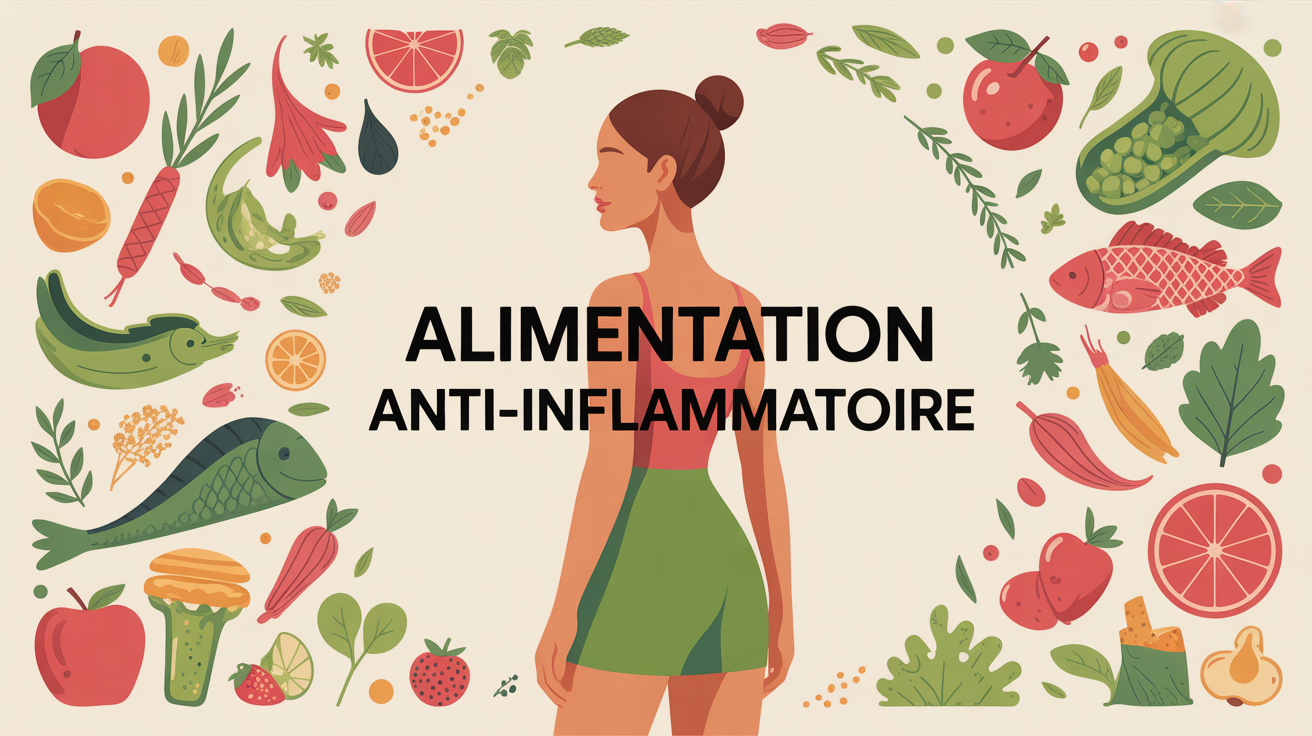 regime anti-inflammatoire perte de poids illustration femme aliments