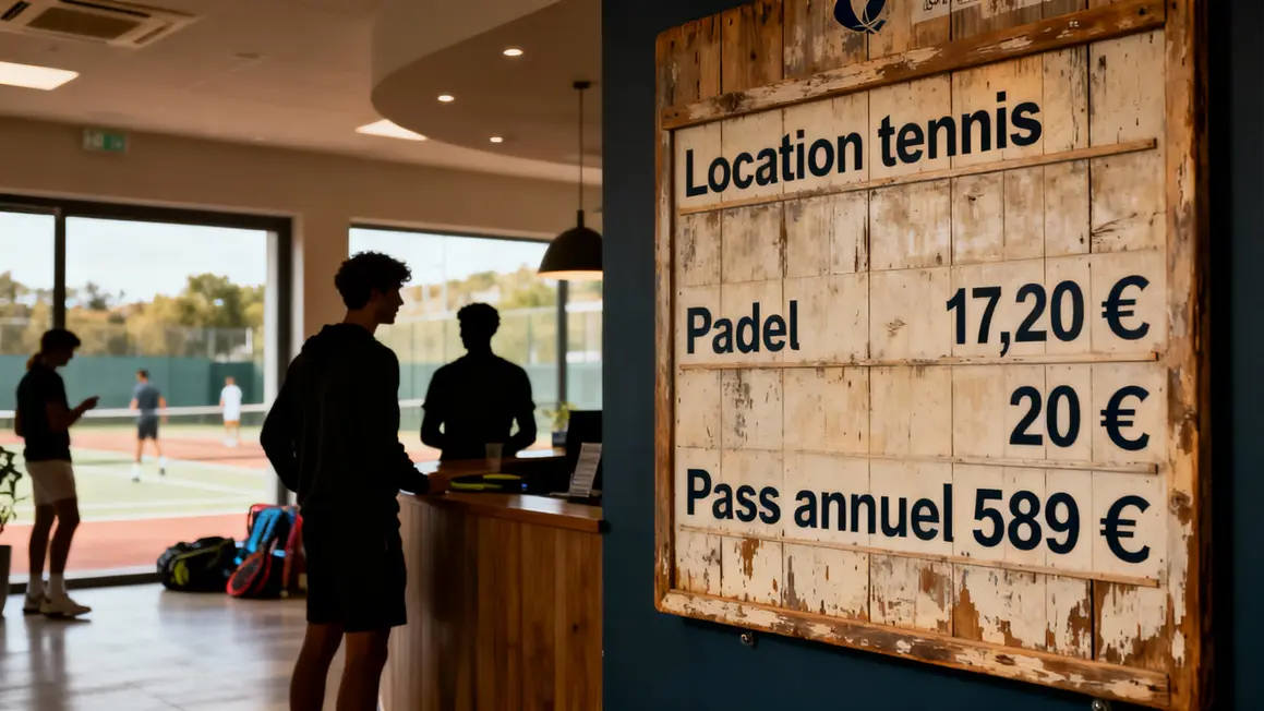 Tableau des tarifs club tennis padel Nice