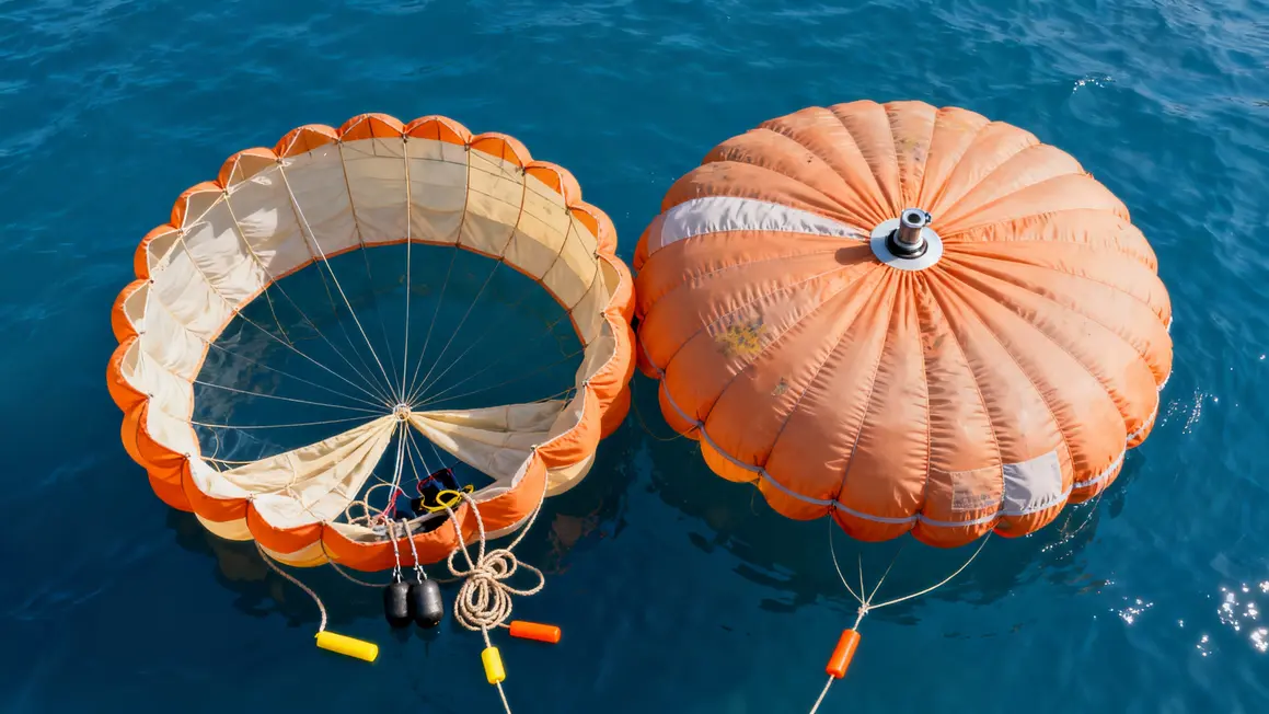 Deux types de parachutes de palier côté à côte