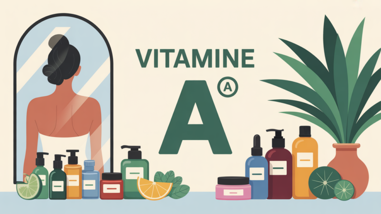 vitamine a et peau devant miroir