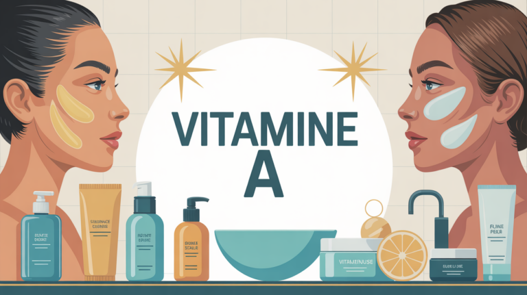 illustration vitamine a sur la peau skincare moderne