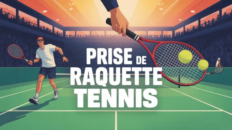 prise de raquette tennis illustration silhouettes court