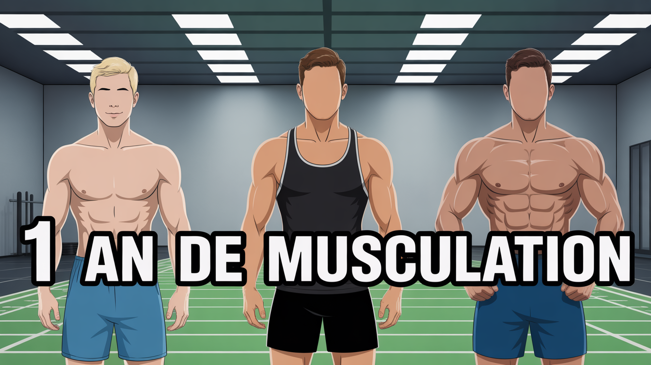 1 an de musculation avant apres silhouettes masculin