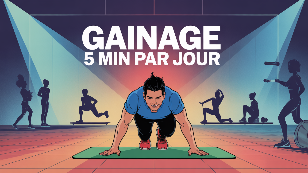 personnage faisant planche 5 min de gainage par jour resultat