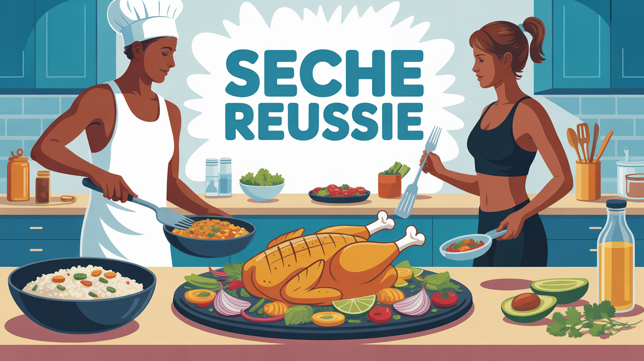 Aliment pour une seche repas equilibré silhouettes