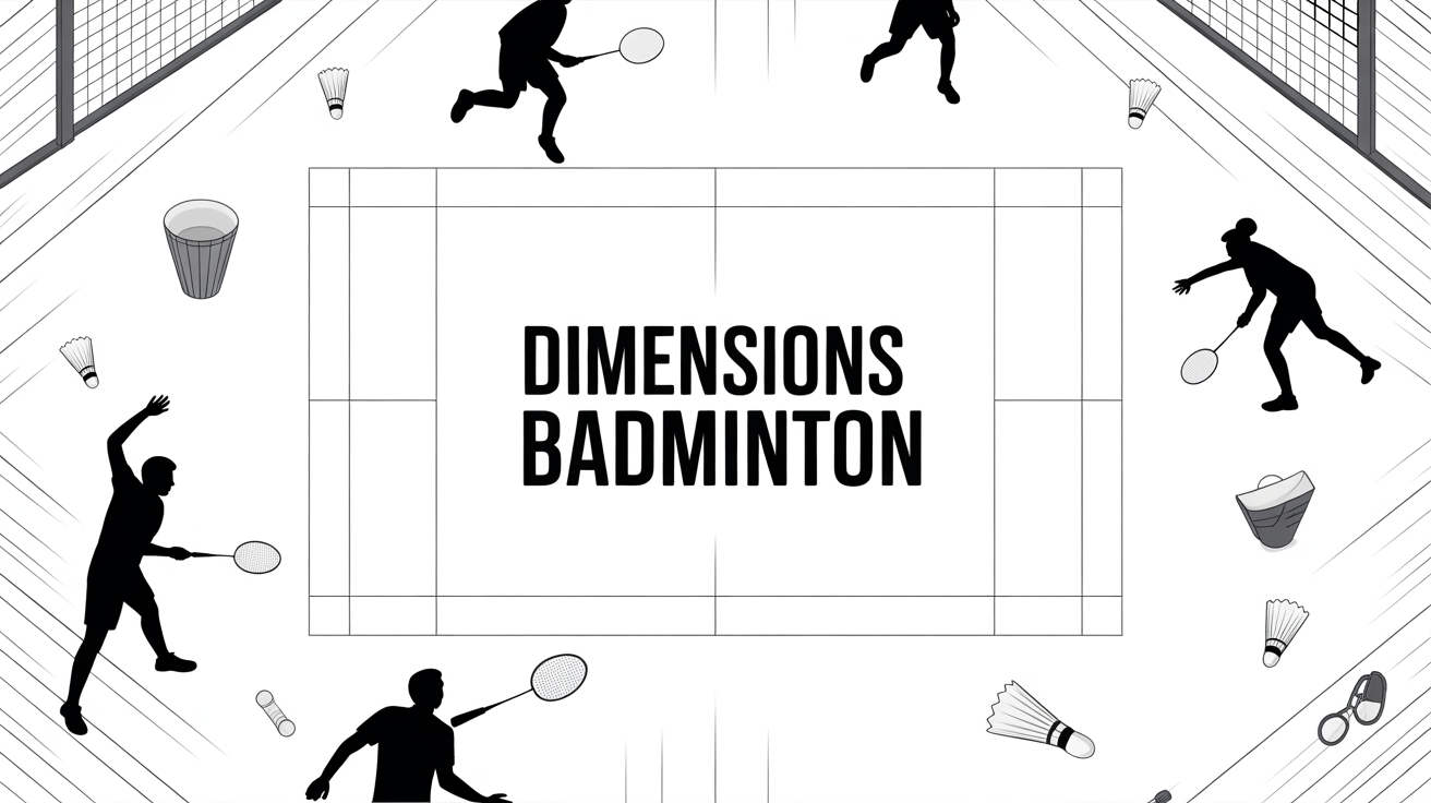illustration badminton dimensions terrain vue dessus