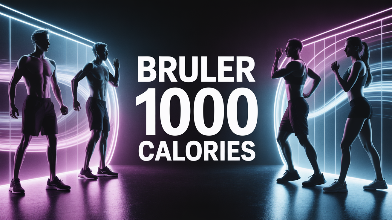 bruler 1000 calories par jour silhouettes sportives ambiance dynamique