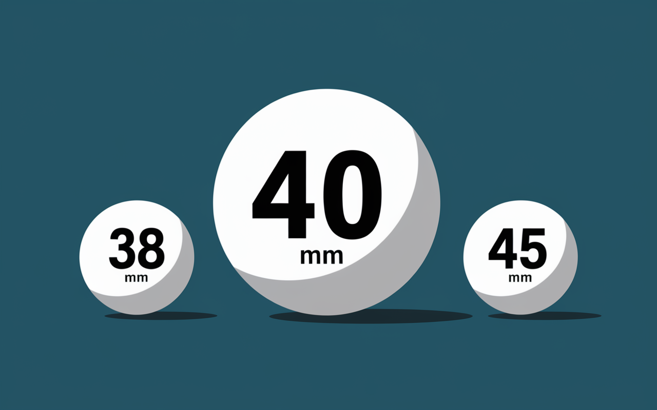 différents diamètres balle de ping pong en mm