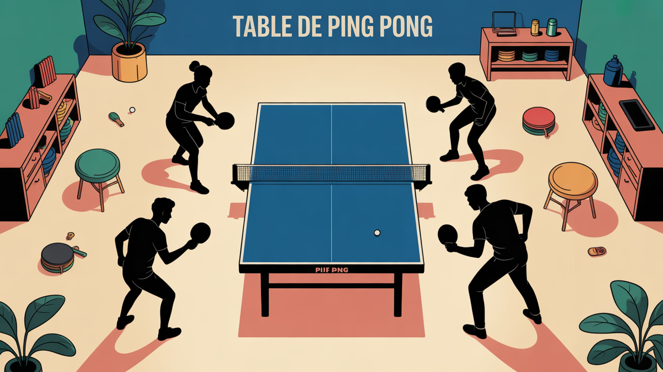 Salle avec table de ping pong dimension table de ping pong