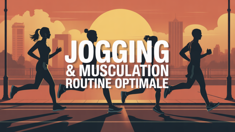 Jogging et musculation routine optimale, silhouettes urbaines