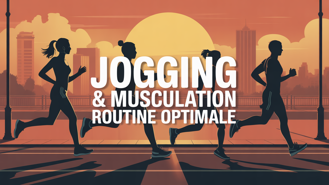 Jogging et musculation routine optimale, silhouettes urbaines