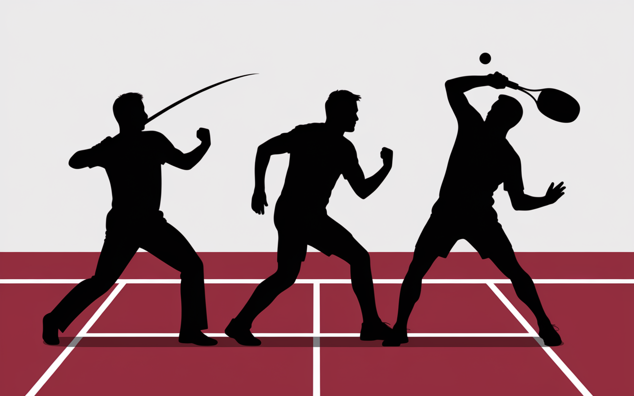 gestes jouer au tennis coup droit revers service