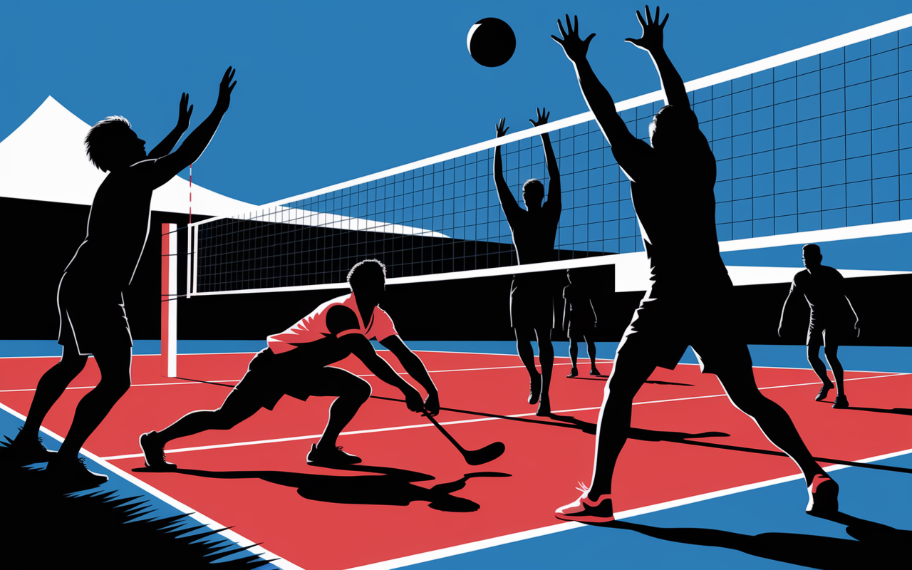 Joueur libero volley en defense