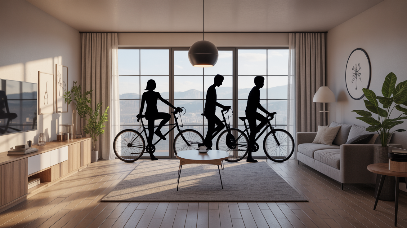 meilleur vélo d appartement silhouettes sur vélo connecté
