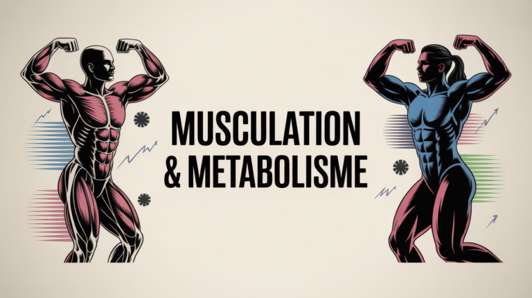 Illustration métabolisme et musculation silhouettes
