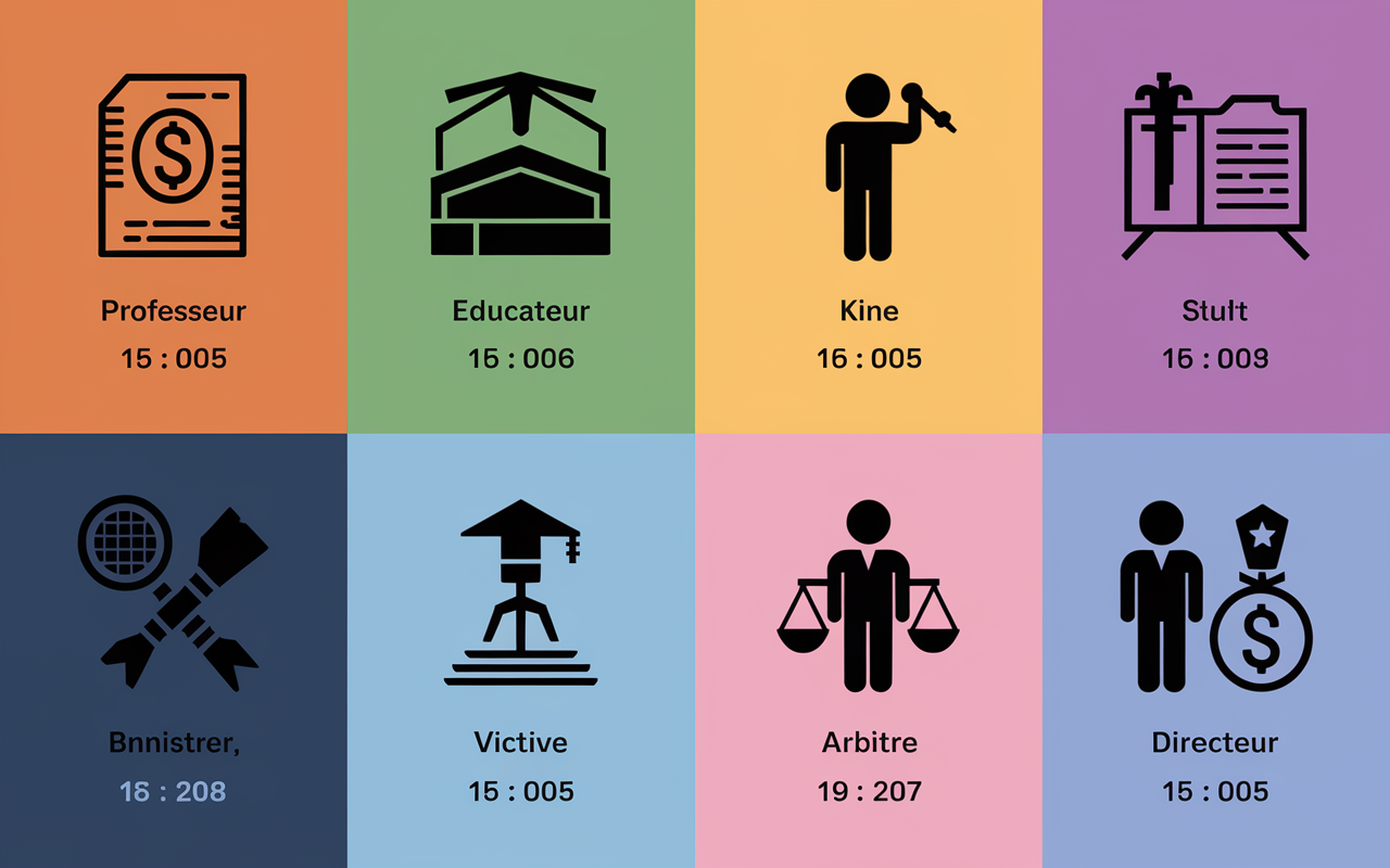 Tableau métiers dans le sport salaires et diplômes