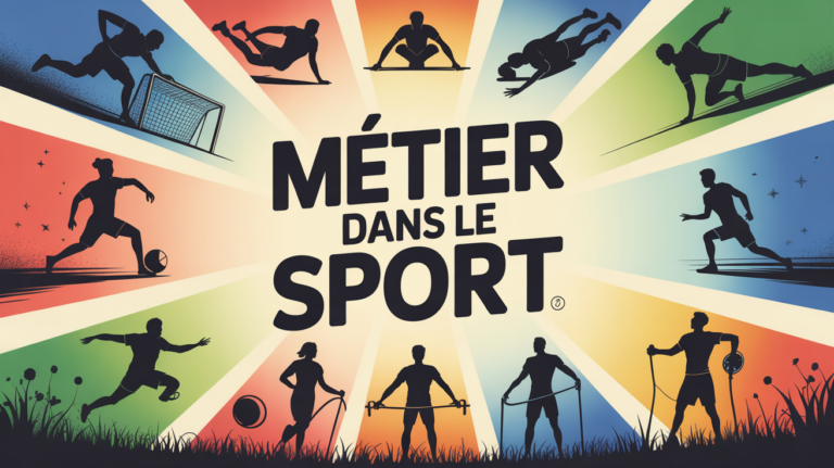 Groupe varié de métiers dans le sport sur fond lumineux
