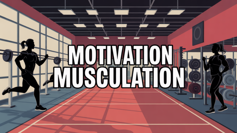Illustration motivation musculation salle stylisée