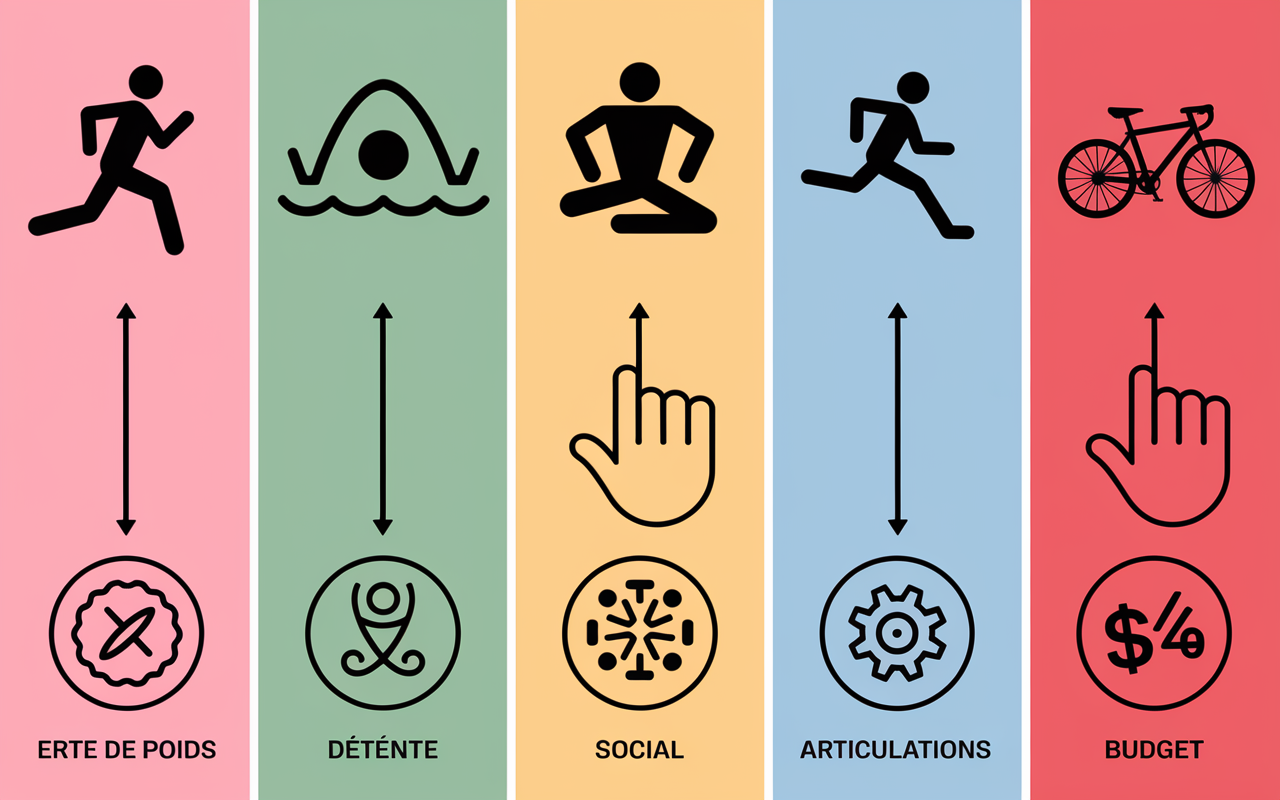 Quel sport pratiquer tableau sports et objectifs