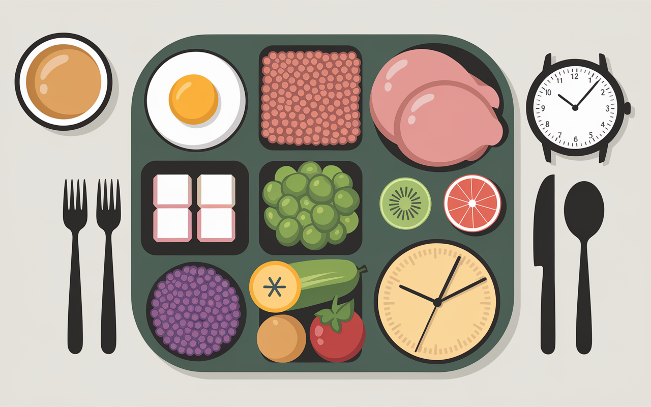 menu regime de prise de masse plateau aliments
