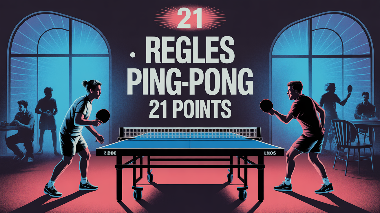 règle ping-pong 21 points illustration moderne table de club