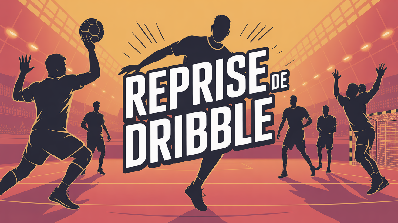 reprise de dribble handball joueurs gymnase