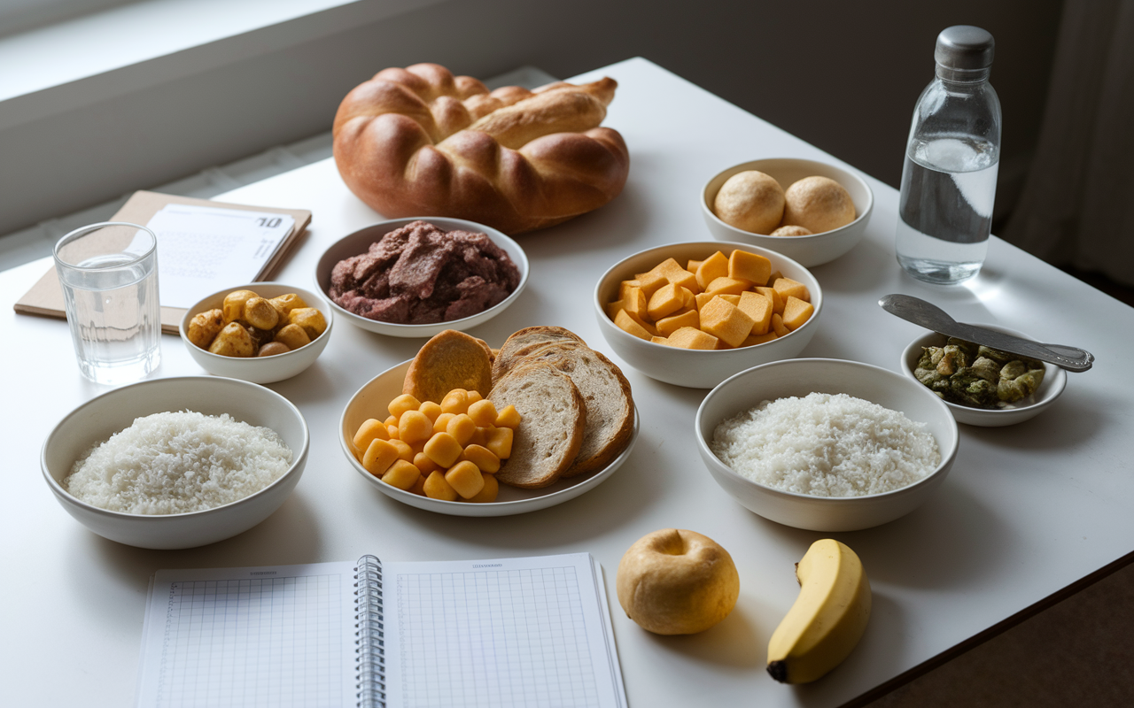 preparation alimentation pour un semi marathon assiettes glucides eau